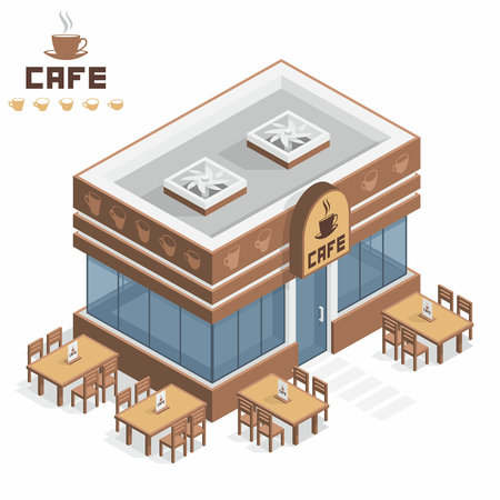 Cafe buildingのイラスト素材