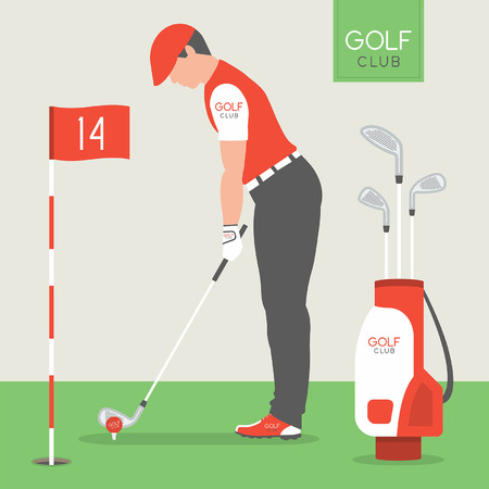Man playing golfのイラスト素材