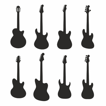 Guitars silhouettesのイラスト素材