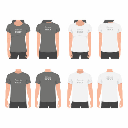 Men's and Women's t-shirt design templateのイラスト素材