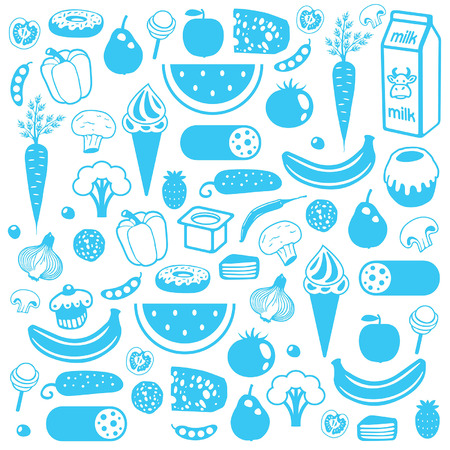 Seamless background of foodのイラスト素材