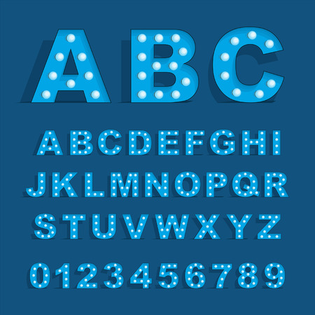 Font with lampsのイラスト素材