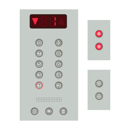 elevator buttons panelのイラスト素材