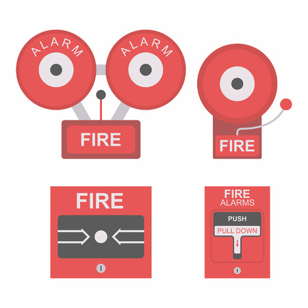 Fire alarm flat iconのイラスト素材