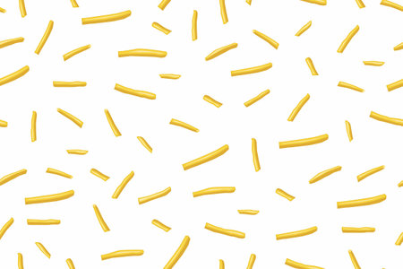 Scattered french fries design repeated seamless pattern background