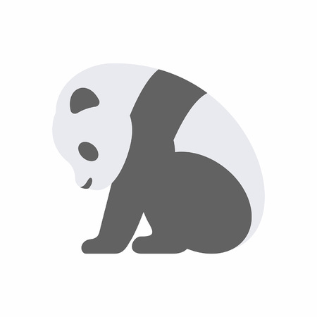 Panda bear icon isolated on white background, vector illustration.のイラスト素材