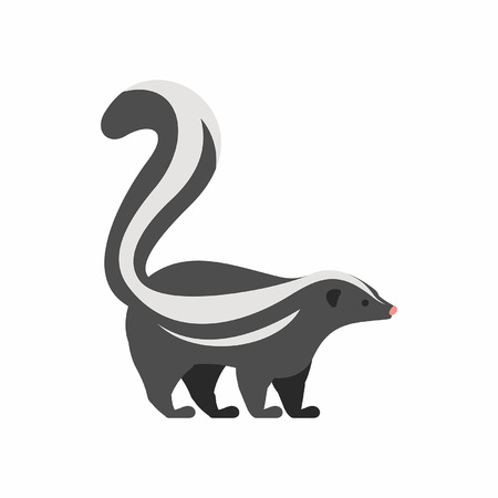 Skunk icon isolated on white background, vector illustration.のイラスト素材