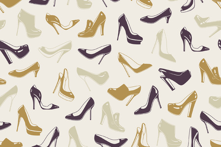 Woman's shoes seamless patternのイラスト素材