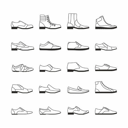 Set of shoes isolated from white backgroundのイラスト素材