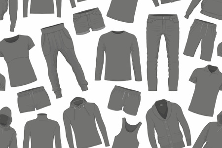 Seamless pattern of black clothes vector illustration.のイラスト素材