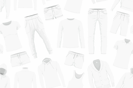 A Seamless pattern of white clothes isolated on white background.のイラスト素材