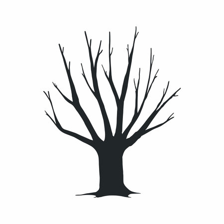 Tree silhouette on white backgroundのイラスト素材