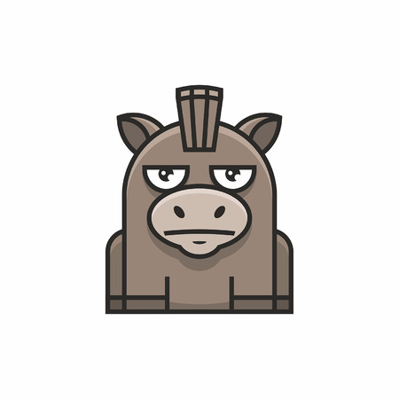 Cute donkey icon on white backgroundのイラスト素材