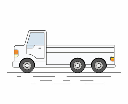 White Delivery Van on white backgroundのイラスト素材