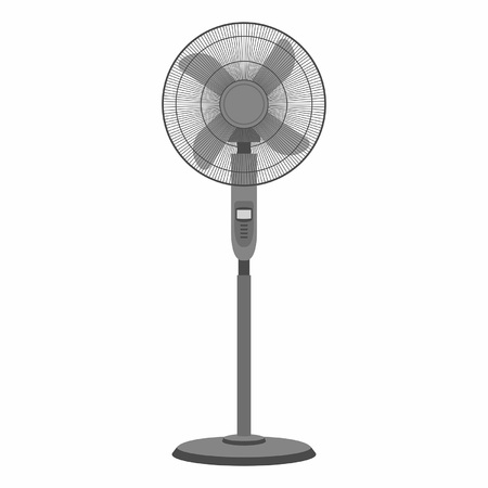 Electric black fan isolated on white backgroundのイラスト素材