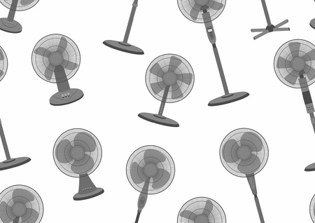 Seamless pattern of Electric black fan isolated on white backgroundのイラスト素材