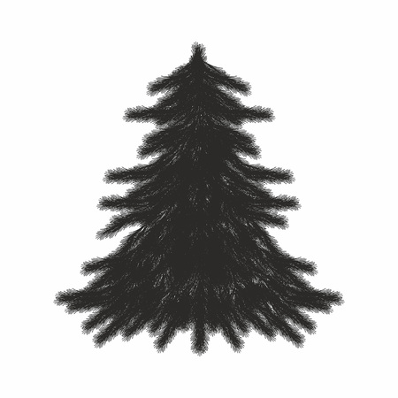 Christmas tree. Black and whiteのイラスト素材