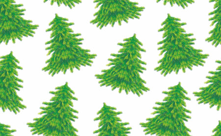 Seamless pattern with Christmas trees. isolated on white background