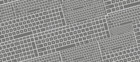 Seamless pattern with computer keyboard keys. isolated on gray backgroundのイラスト素材