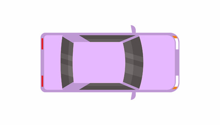 Purple car. Top view illustration on white background.のイラスト素材