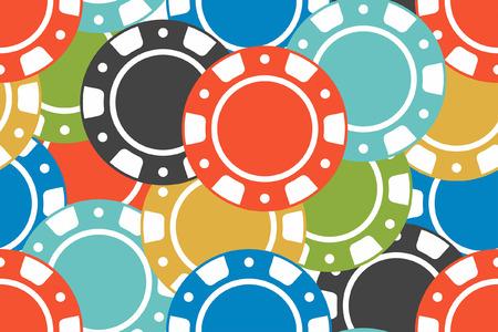 Different Colorful Casino Chips. seamless patternのイラスト素材