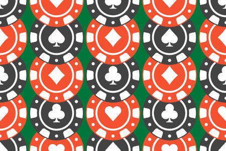 Casino Chips seamless pattern. top viewのイラスト素材