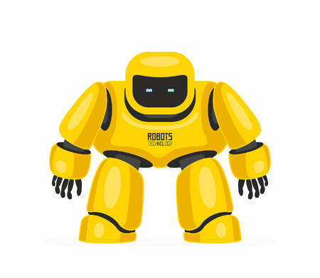 Yellow robot. isolated on white backgroundのイラスト素材