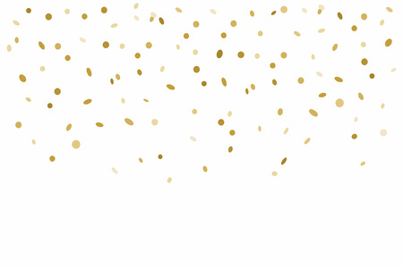 Golden confetti isolated on white backgroundのイラスト素材