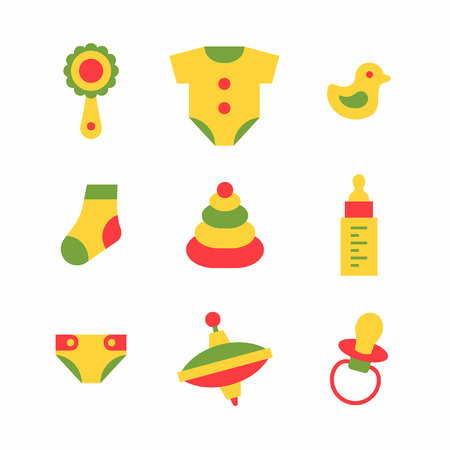 Baby things icons set. isolated on white backgroundのイラスト素材
