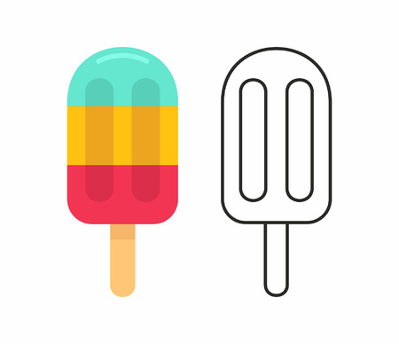 ice cream on a stick. isolated on white backgroundのイラスト素材
