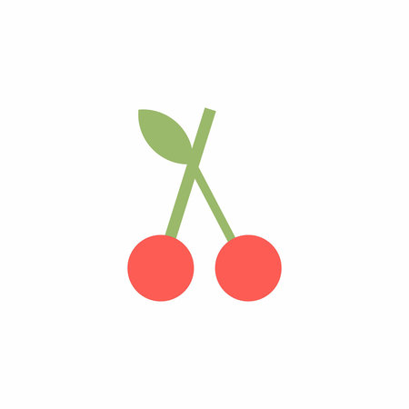 Cherry icon, flat style. isolated on white background