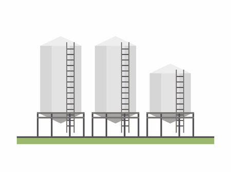 Three Granary, flat style. vector backgroundのイラスト素材