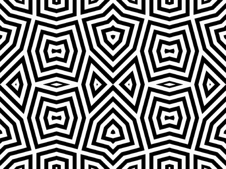 Abstract geometric pattern with lines. Monochrome ornament. isolated on white backgroundのイラスト素材