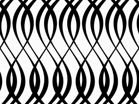 Abstract geometric pattern with waves. Monochrome ornament. isolated on white backgroundのイラスト素材
