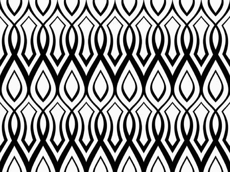 Abstract geometric pattern with ornament of wavy lines. Monochrome ornament. isolated on white backgroundのイラスト素材