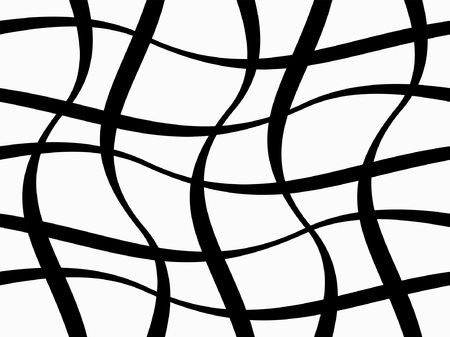 Abstract geometric pattern with figures of wavy lines. Monochrome ornament. isolated on white backgroundのイラスト素材