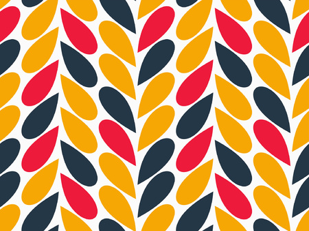 Abstract geometric pattern with red-yellow and black drops. Colorful ornament. isolated on white backgroundのイラスト素材