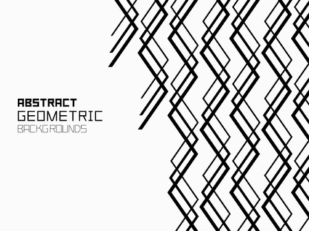 Abstract geometric background with lines. Monochrome ornament. isolated on white backgroundのイラスト素材