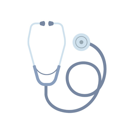Stethoscope. Flat style. isolated on white backgroundのイラスト素材