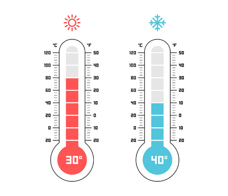 Thermometer. Flat style. isolated on white backgroundのイラスト素材