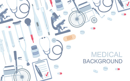 Medical background. Flat style. isolated on white backgroundのイラスト素材