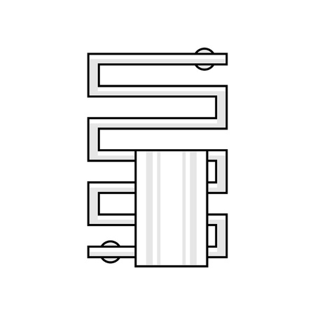 Heated towel rail. monochrome style. isolated on white backgroundのイラスト素材