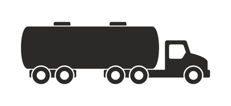 Tanker truck icon, Monochrome style. isolated on white backgroundのイラスト素材