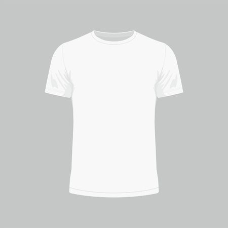 Front views of men's white t-shirt on gray backgroundのイラスト素材