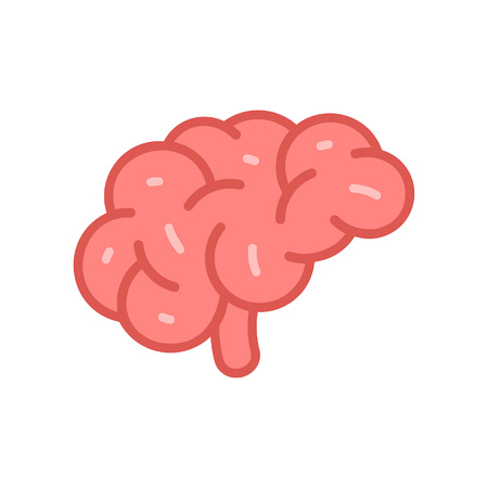 Brain Icon. flat style. isolated on white backgroundのイラスト素材