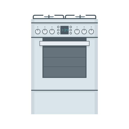 Gas stove. flat style. isolated on white backgroundのイラスト素材