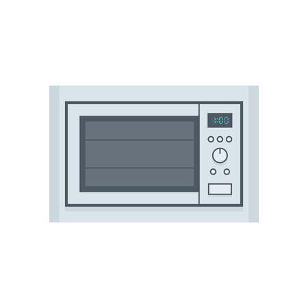 Microwave oven. flat style. isolated on white backgroundのイラスト素材