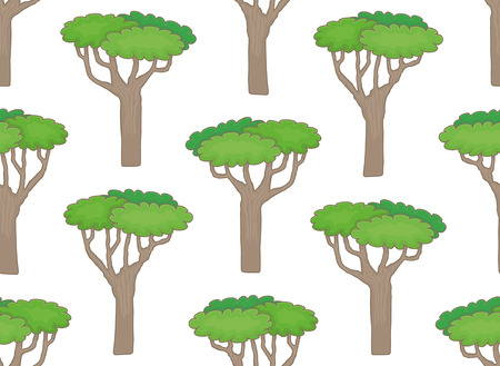 Seamless pattern with trees. isolated on white backgroundのイラスト素材