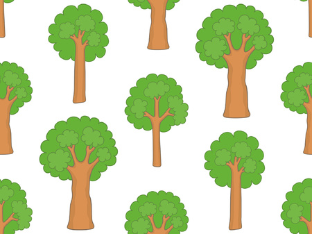 Seamless pattern with trees. isolated on white backgroundのイラスト素材