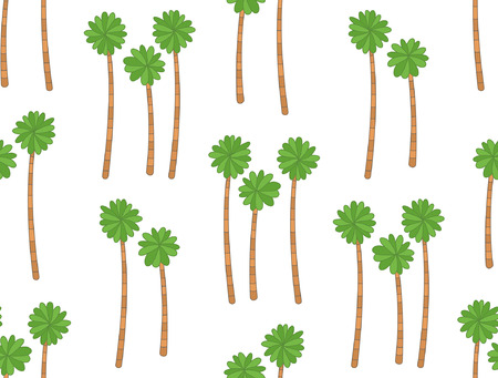 Seamless pattern with Tropical palm trees. isolated on white backgroundのイラスト素材